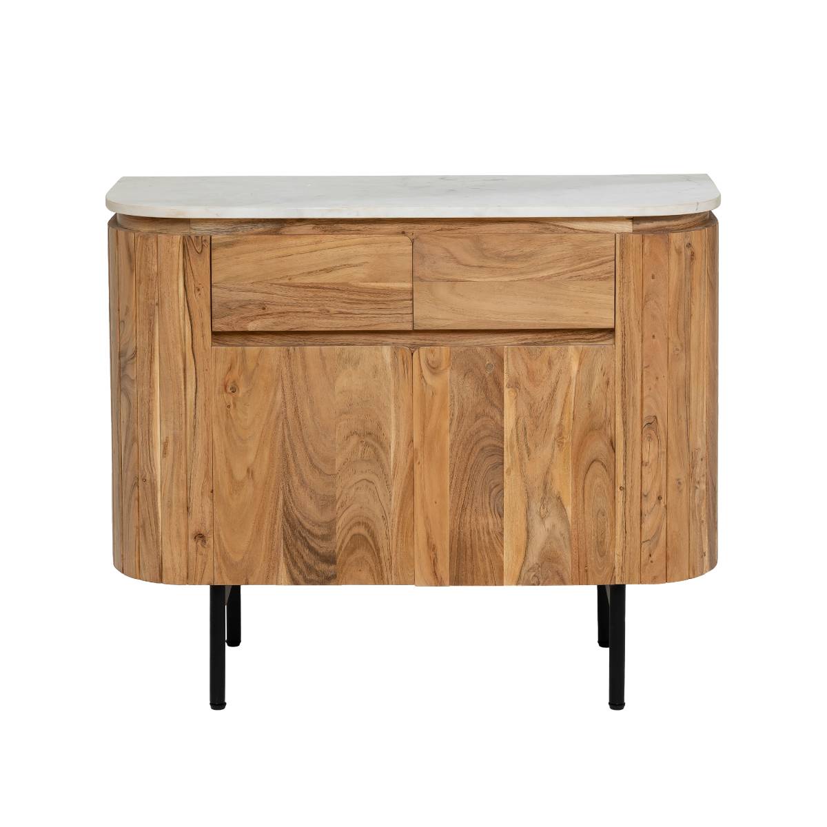 Buffet en bois d'acacia et marbre RICK bois clair, MADE IN MEUBLES 