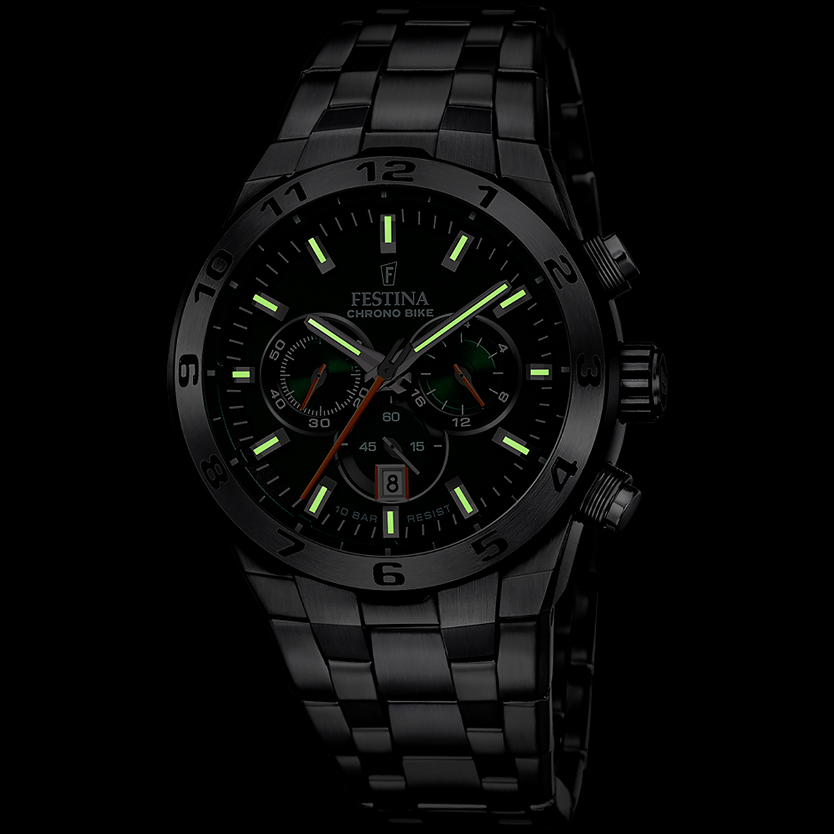 Montre Analogique CHRONO BIKE argenté vert argenté, FESTINA