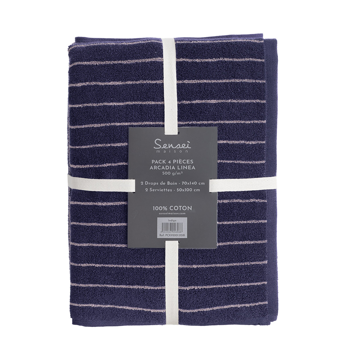 Ensemble de bain 4 pièces ARCADIA LINEA indigo, SENSEI MAISON