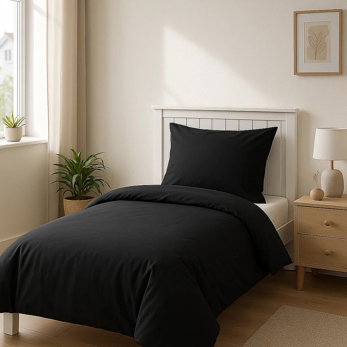 housse de couette coton unie, MENO gris foncé, C DESIGN HOME TEXTILE