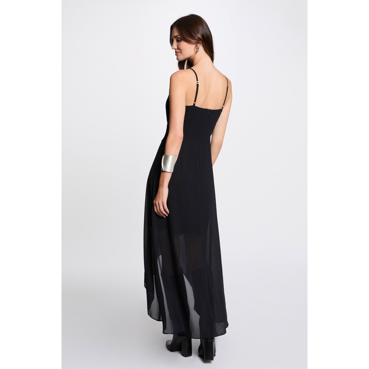 Robe midi ajustée bleu marine, MORGAN