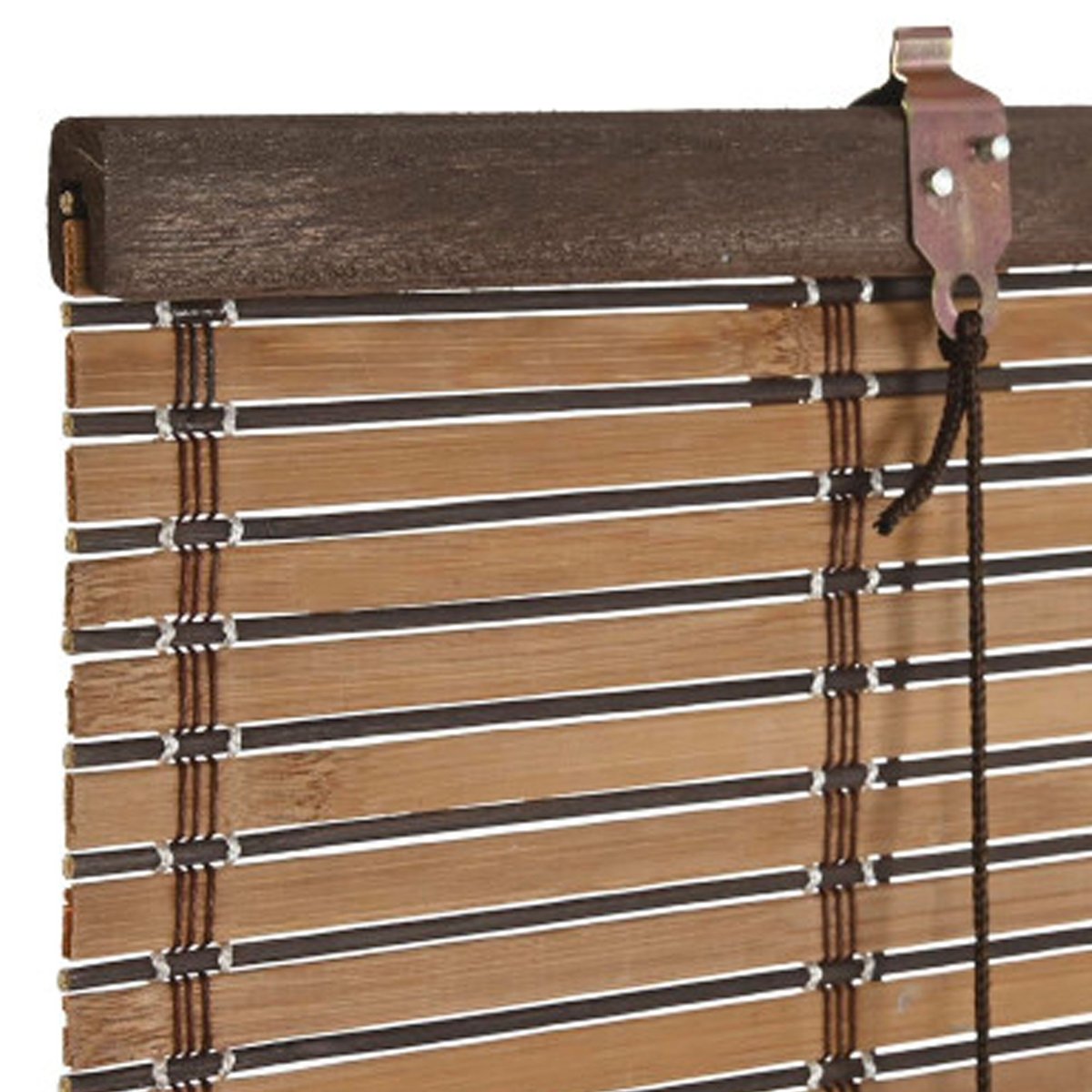 Store enrouleur intérieur en bambou foncé 90x2x175cm bois, WADIGA