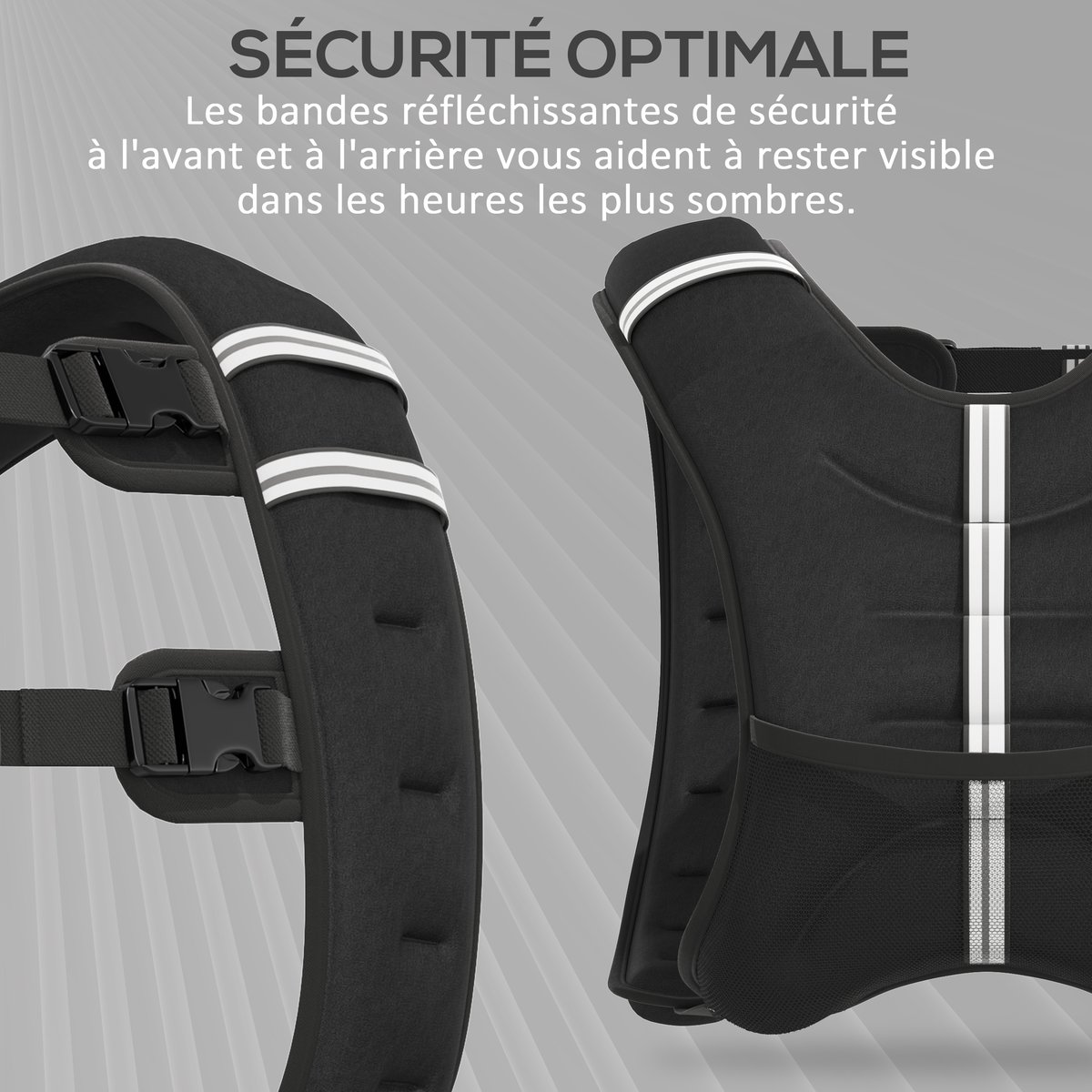 Gilet lesté Tissu Oxford Noir noir, HOMCOM