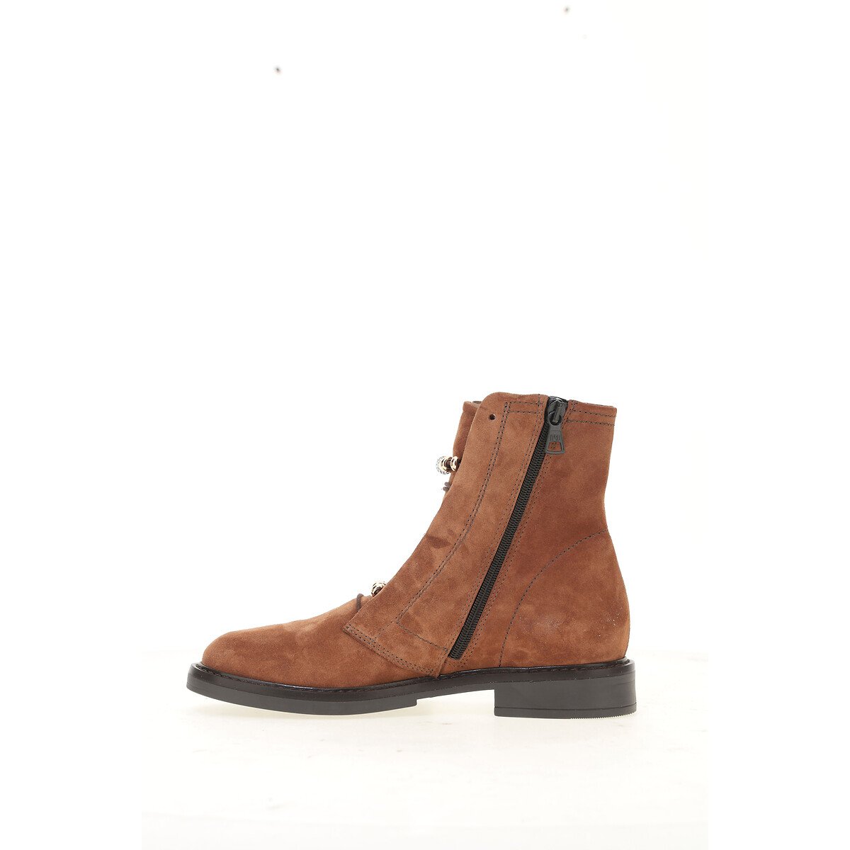 Suede Ankle Boots with Jewelled Front cognac, MJUS