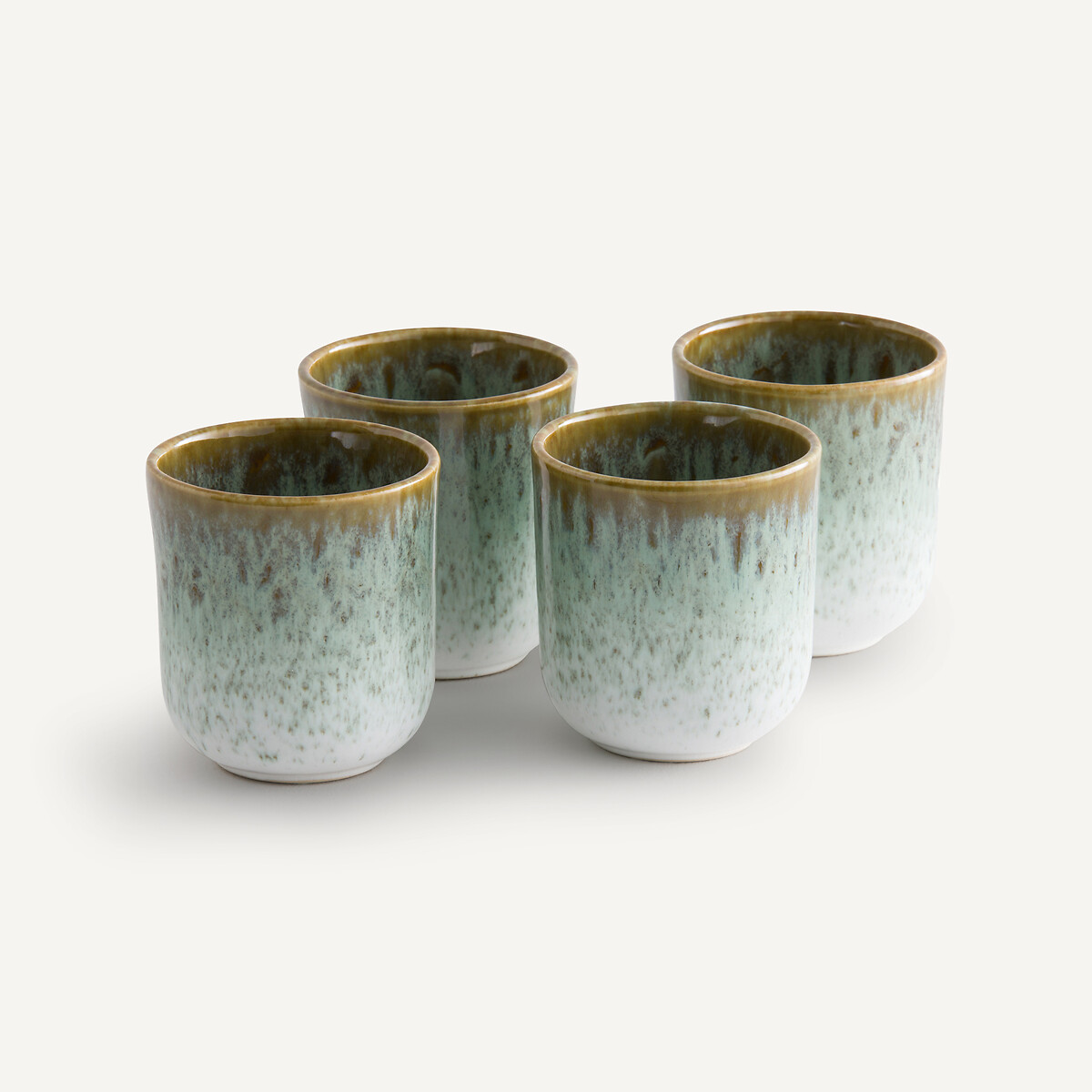 4er-Set Becher Fara, Steingut khaki/blau, AM.PM