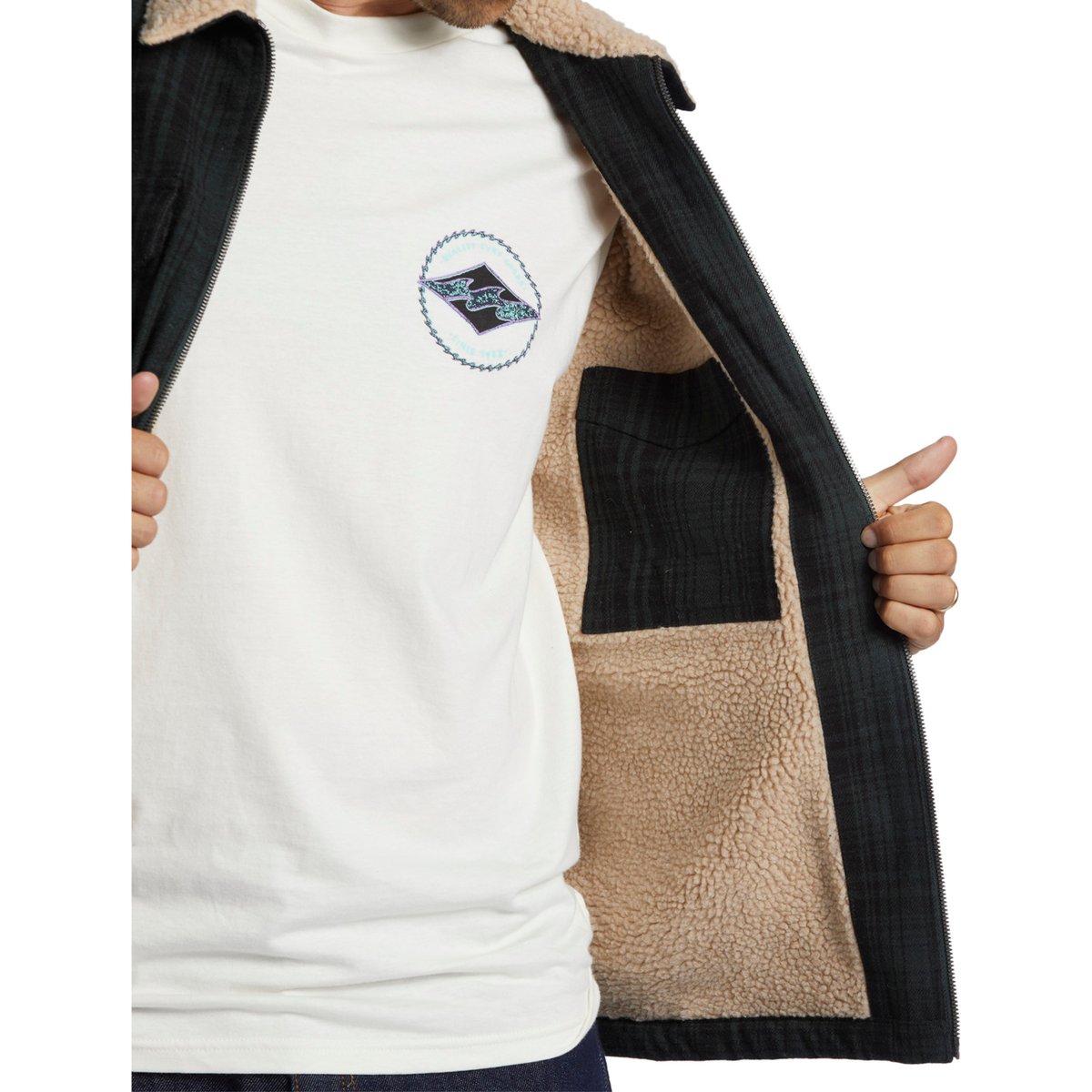 Veste doublée en sherpa BARLOW vert forest green, BILLABONG