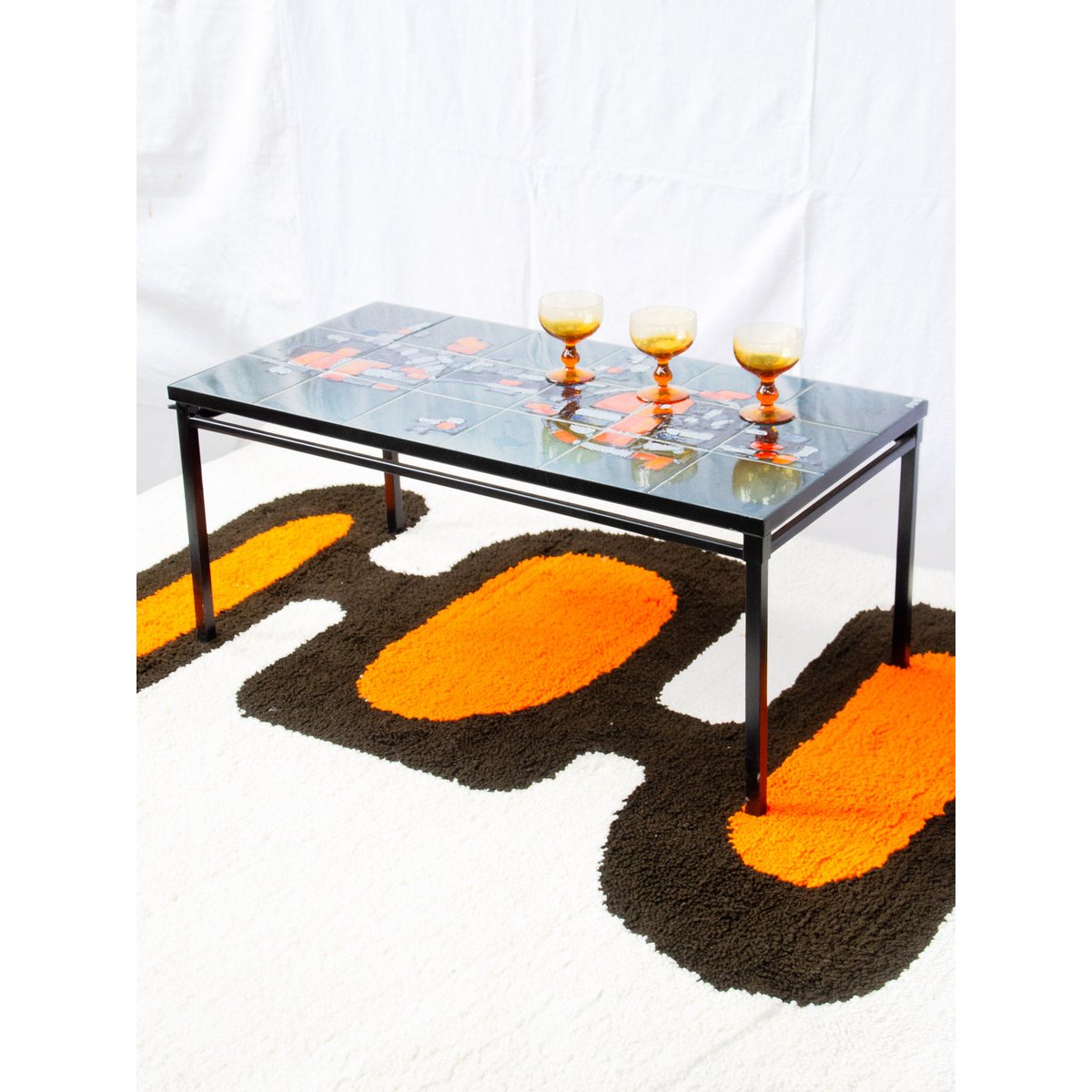 Table basse en céramique Donna N°1640 - Bon état noir, DEBONGOUT