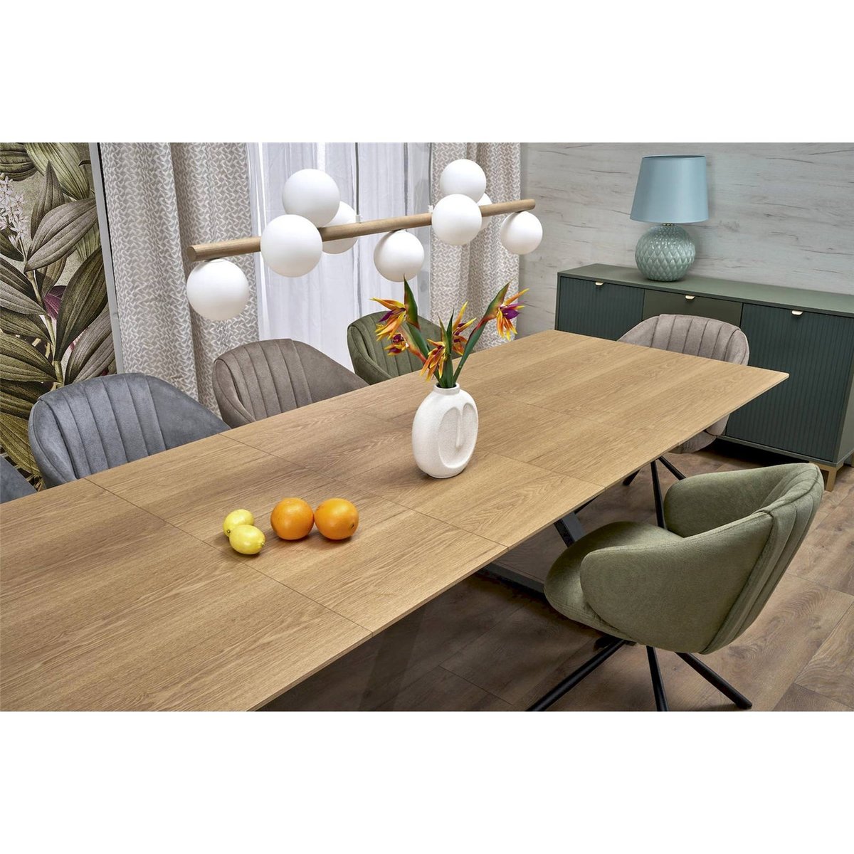 Table extensible collection RIGALLY chêne naturel et noir, RECOLLECTION