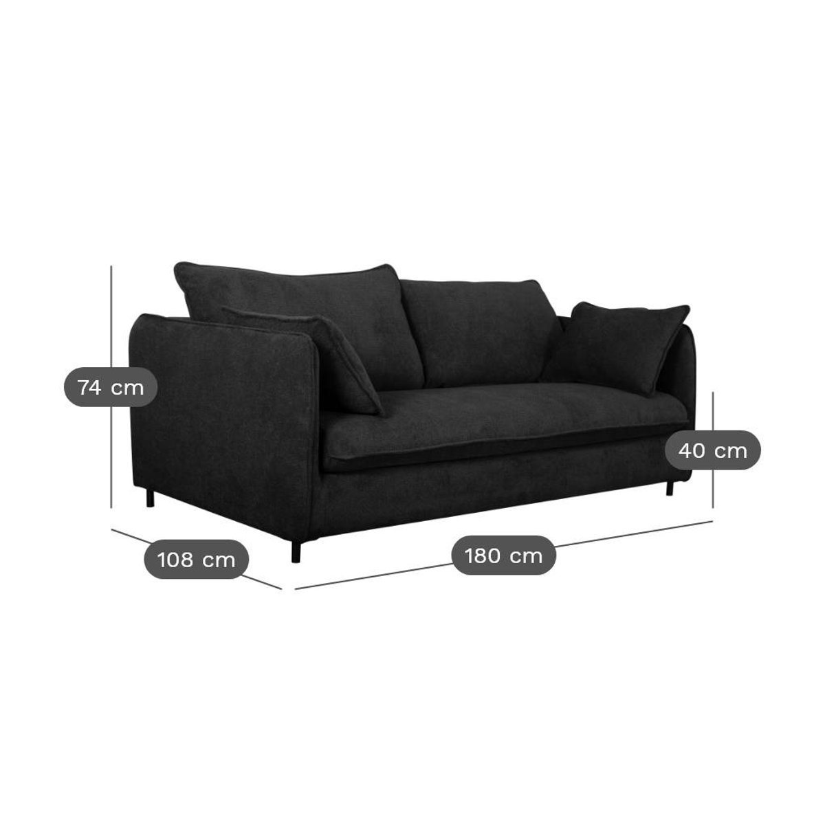 Canapé convertible tissu - ODEN crème, CAMIF