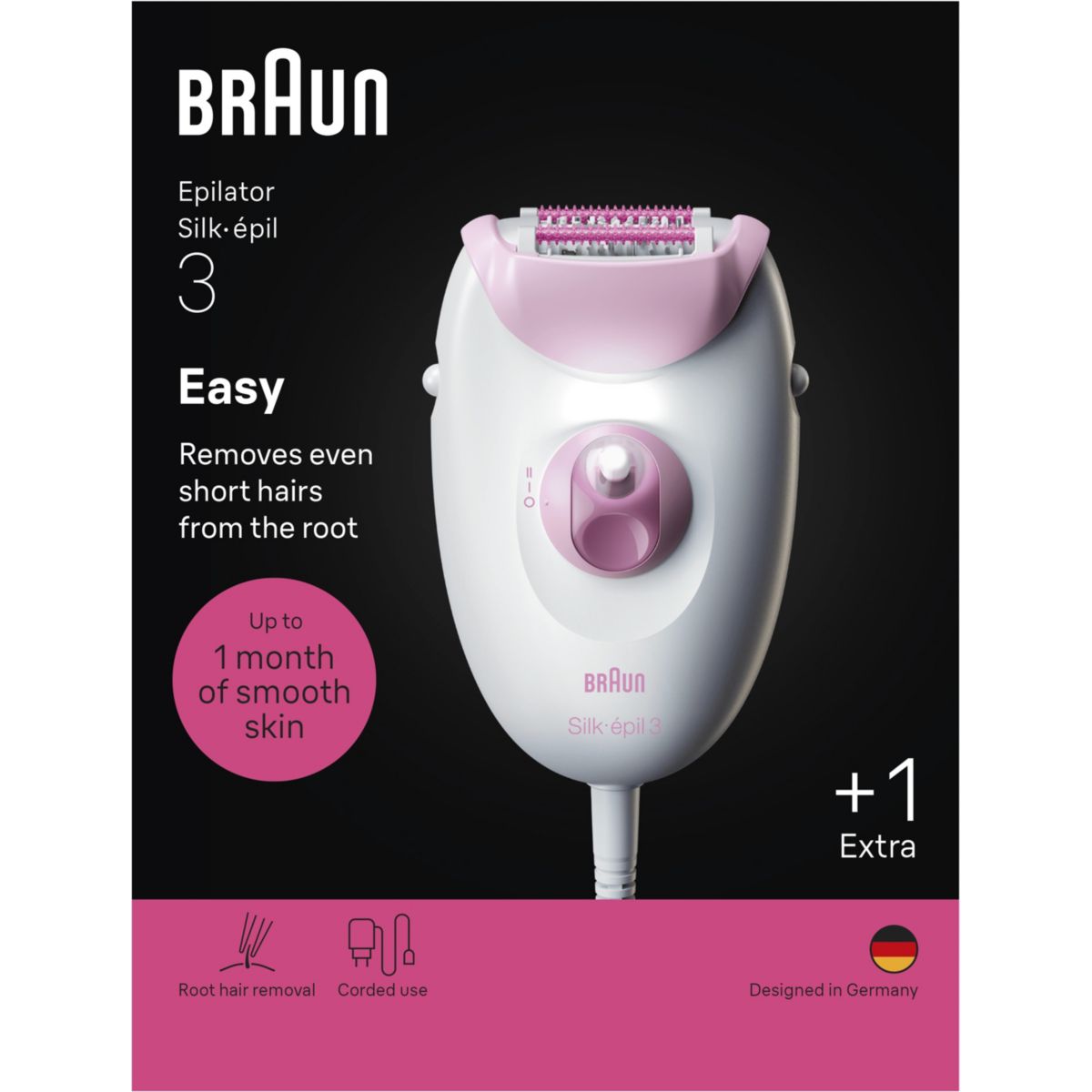 Epilateur électrique Silk-épil SE3 3-202 couleur unique, BRAUN