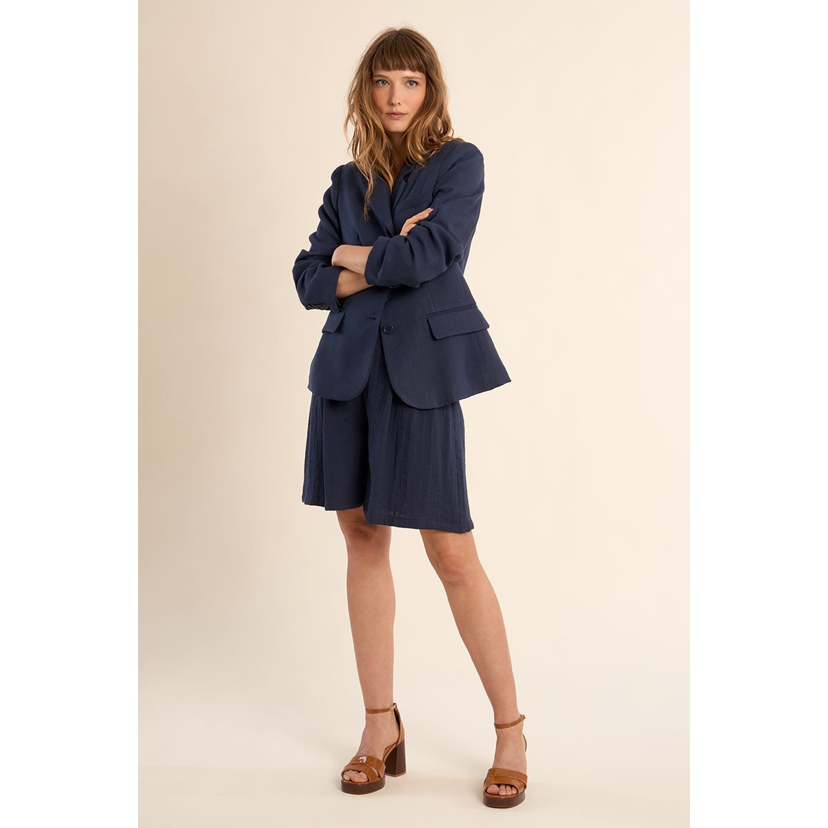 Blazer droit navy blue, MOLLY BRACKEN