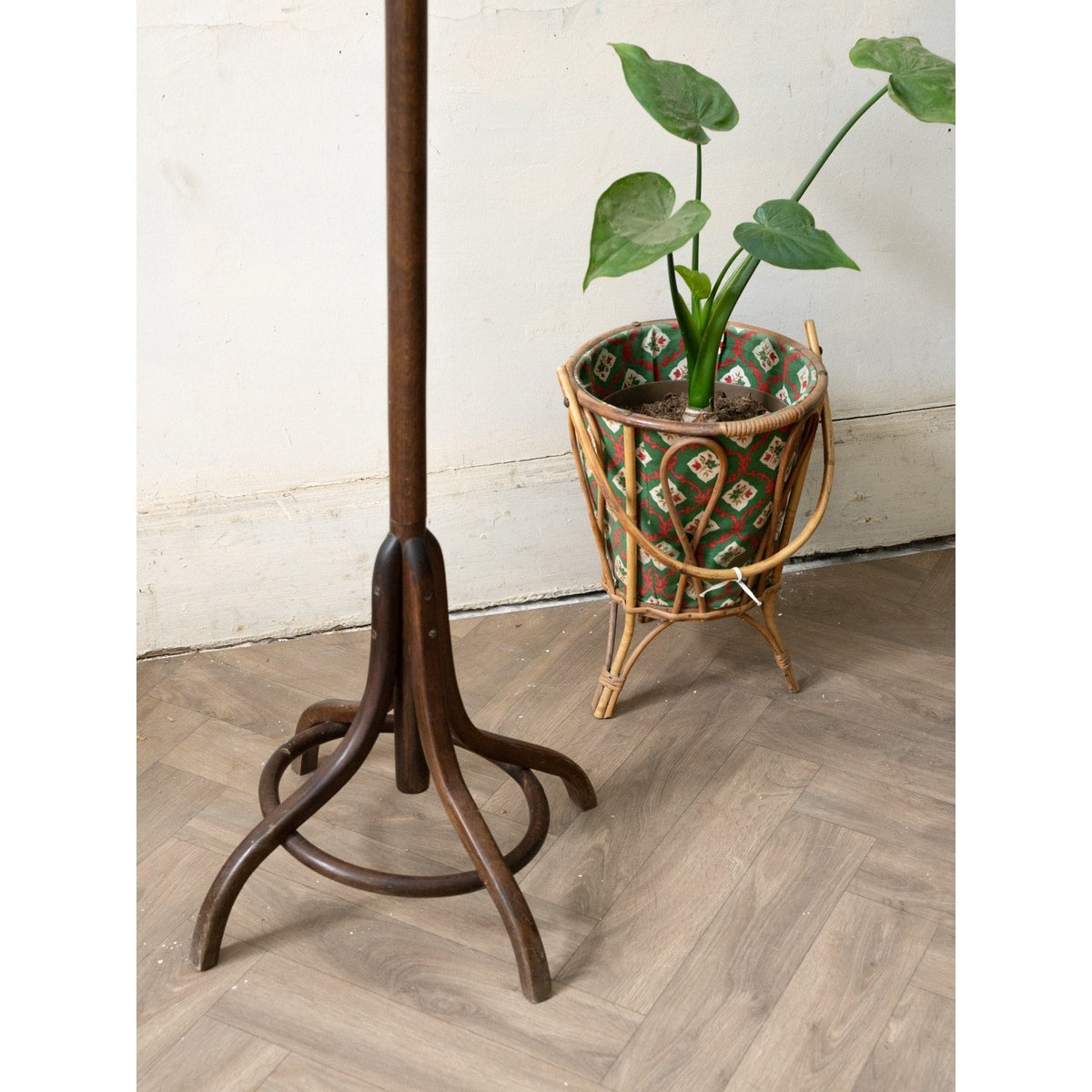 Porte-manteau perroquet en bois foncé Max N°465 - Bon état bois foncé, DEBONGOUT