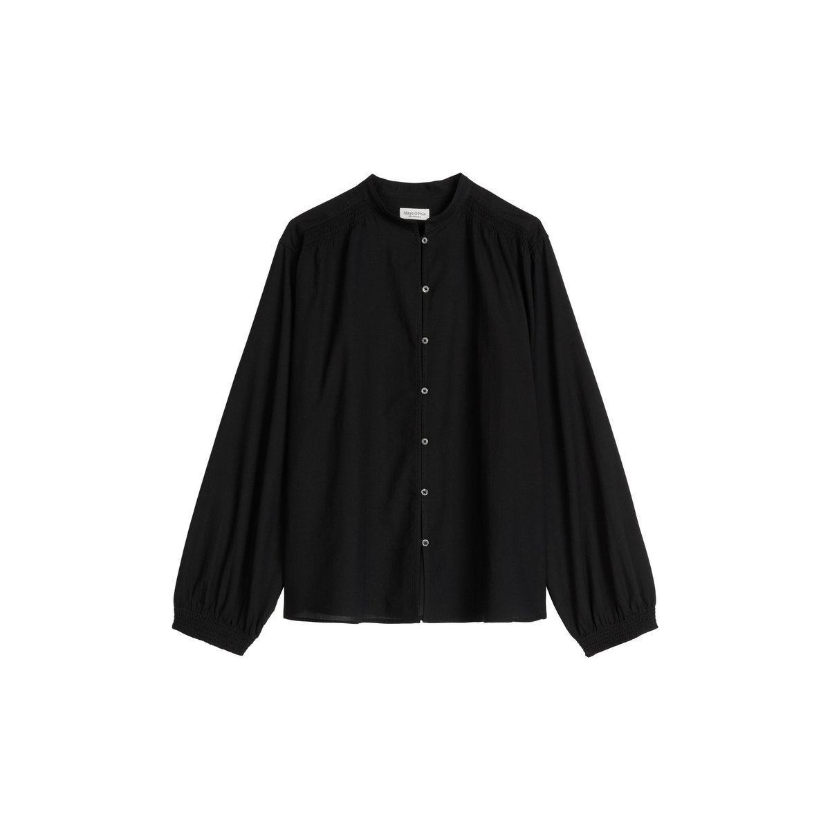 Blouse relaxed en voile de coton doux noir, MARC O'POLO