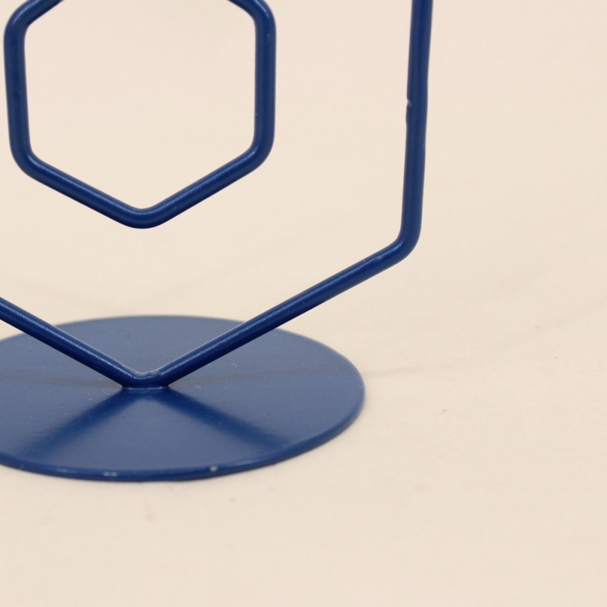 Lot de 2 bougeoirs en métal bleu, ORNAMI