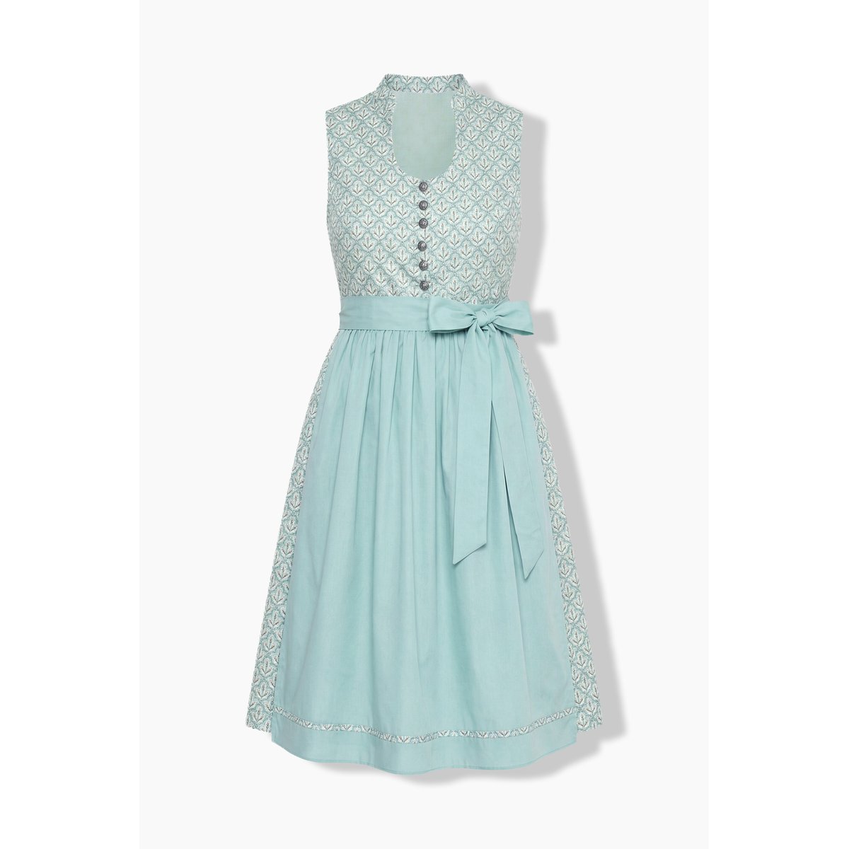 Dirndl, col montant, col V, jacquard sauge, ULLA POPKEN