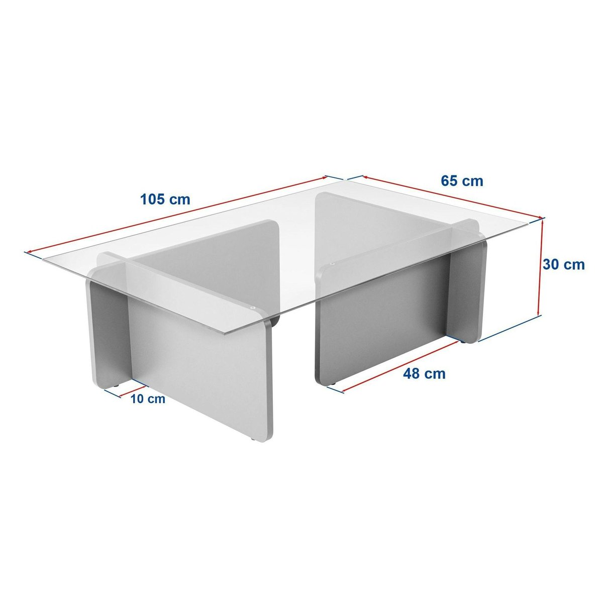 Table basse déstructurée, plateau verre SALTA pin, PIER IMPORT
