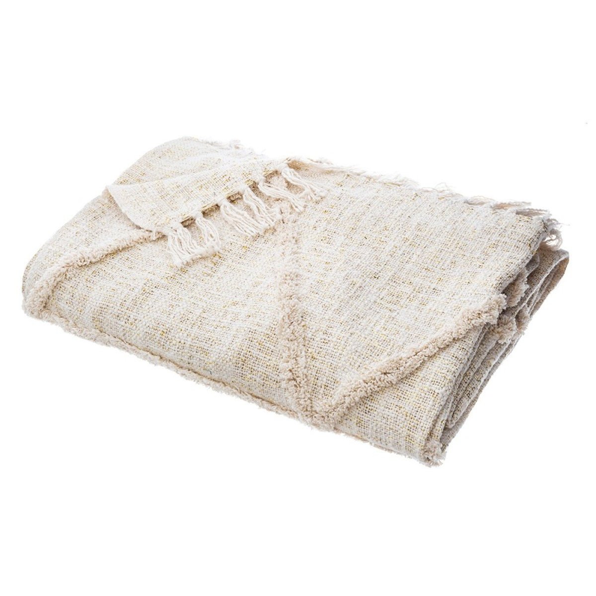 Jeté de lit motif en relief 130x180  Shine beige, ATMOSPHERA