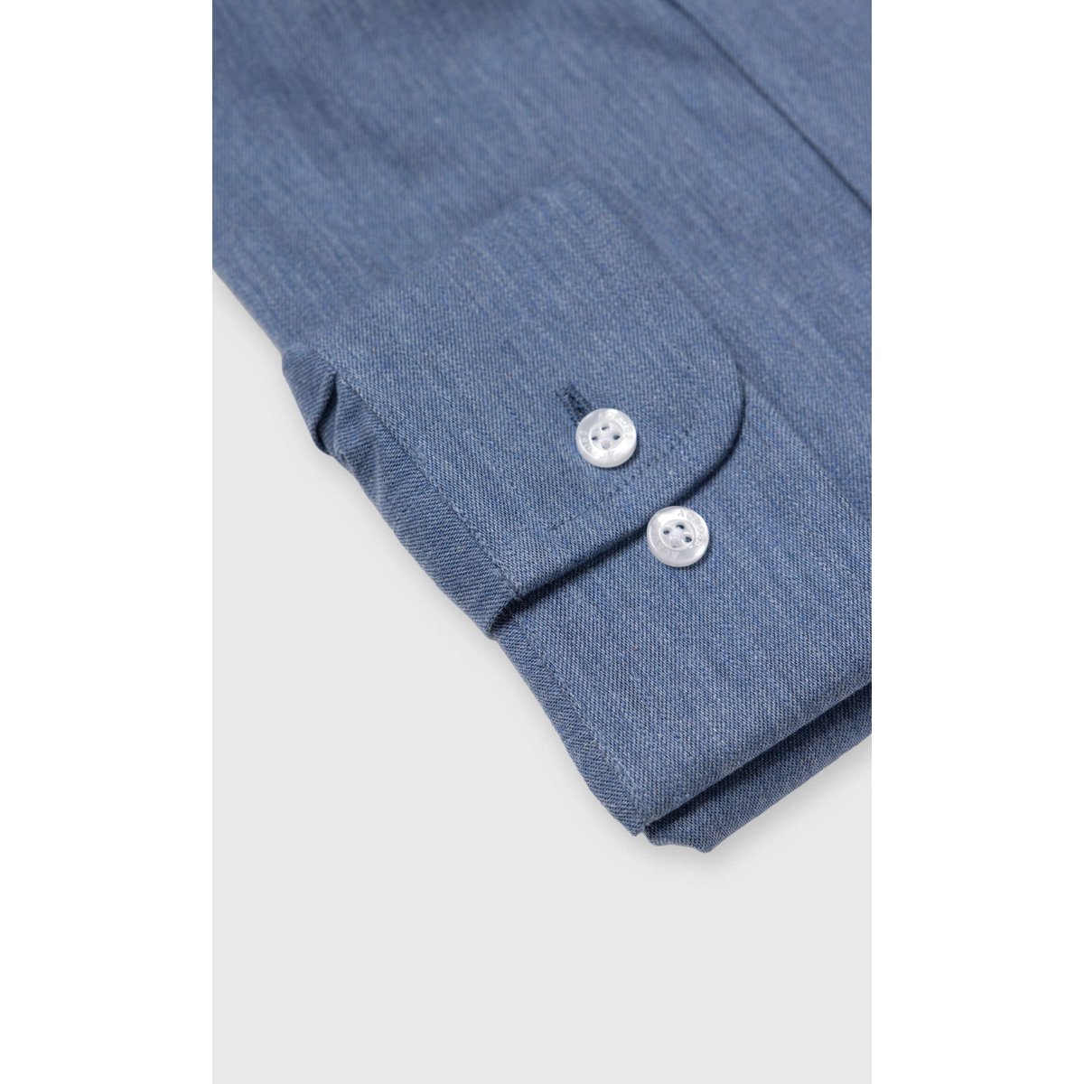 Chemise Confort fit unie effet denim bleu ciel, ACROSS
