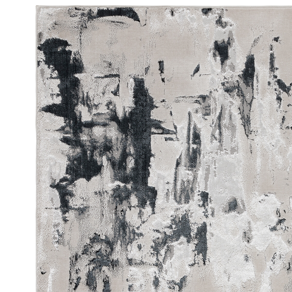 Abstract Metallic Runner Rug charcoal, SO'HOME