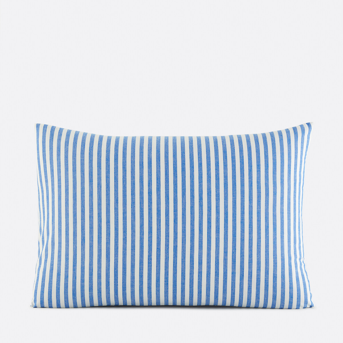 Kussensloop voor kinderen in katoen, Soizic bleu gestreept blauw, LA REDOUTE INTERIEURS