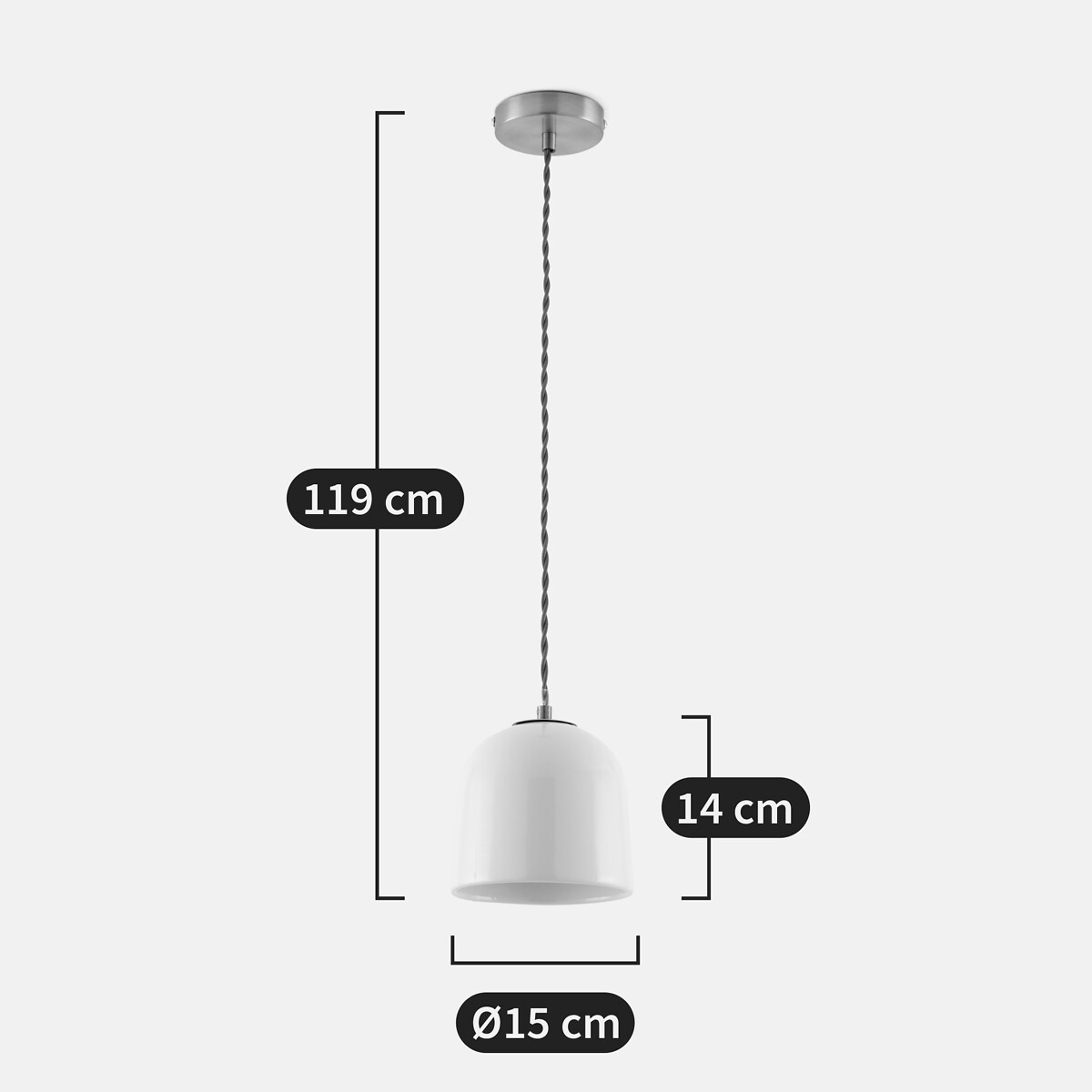 Suspension en céramique Ø15 cm, Nilana ecru, LA REDOUTE INTERIEURS