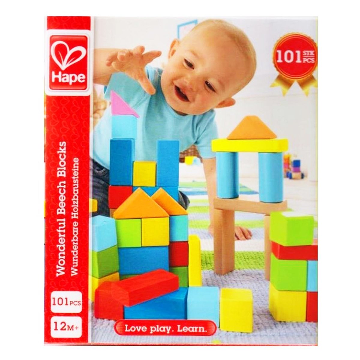 Set de blocs de bois colorés, 101 pièces. multicolore, HAPE