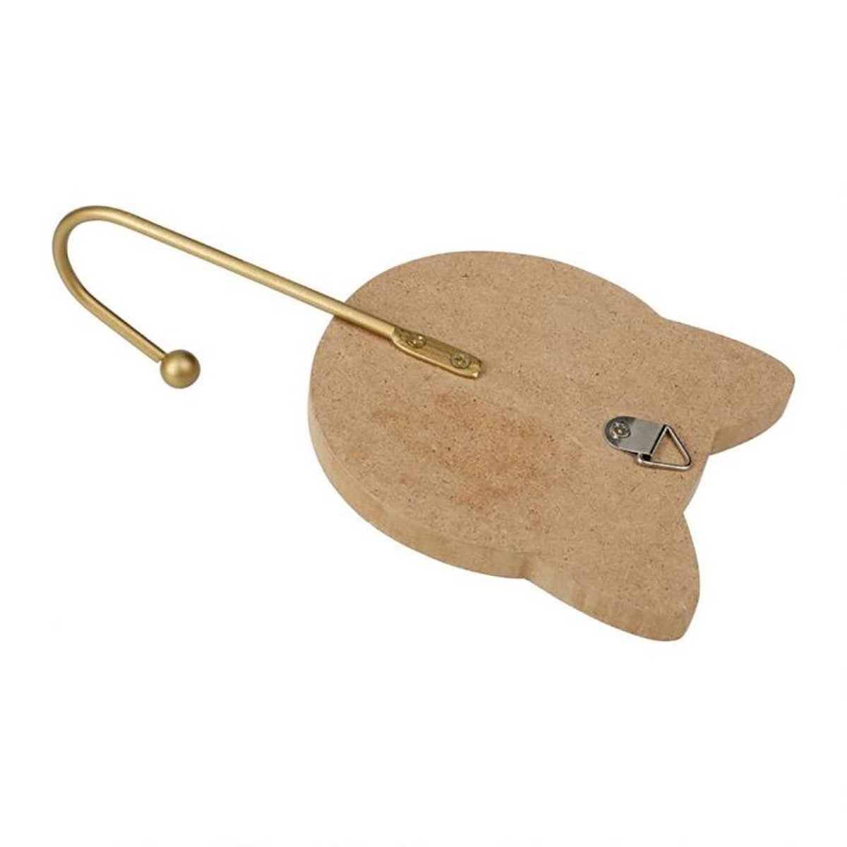 Lot de 3 patères bois chat naturel beige, DECORATIE