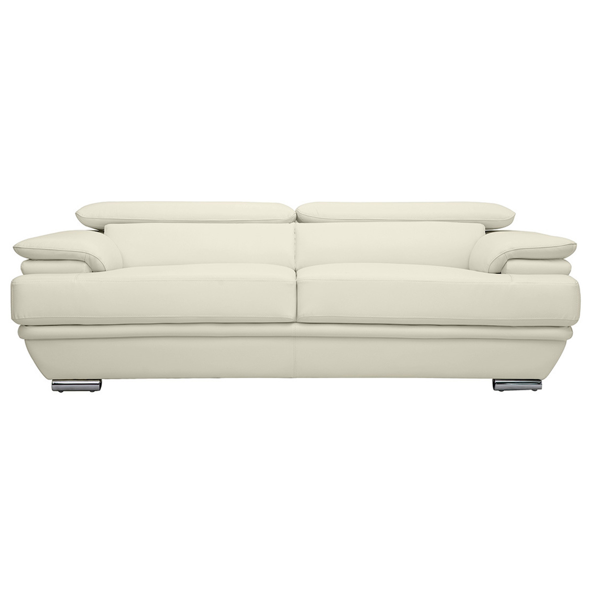 Canapé design avec têtières ajustables 3 places EWING blanc, MILIBOO