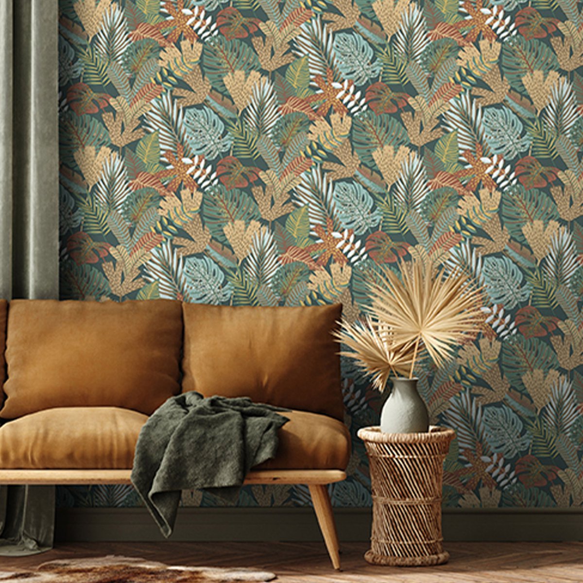Papier peint tropical botany vert, HEXOA