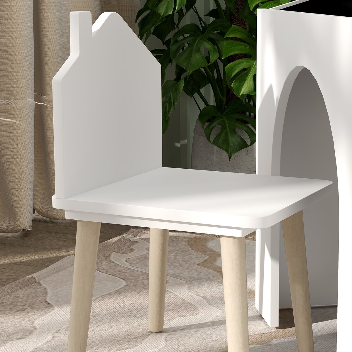 Ensemble table et chaises pour enfants MDF blanc, AIYAPLAY