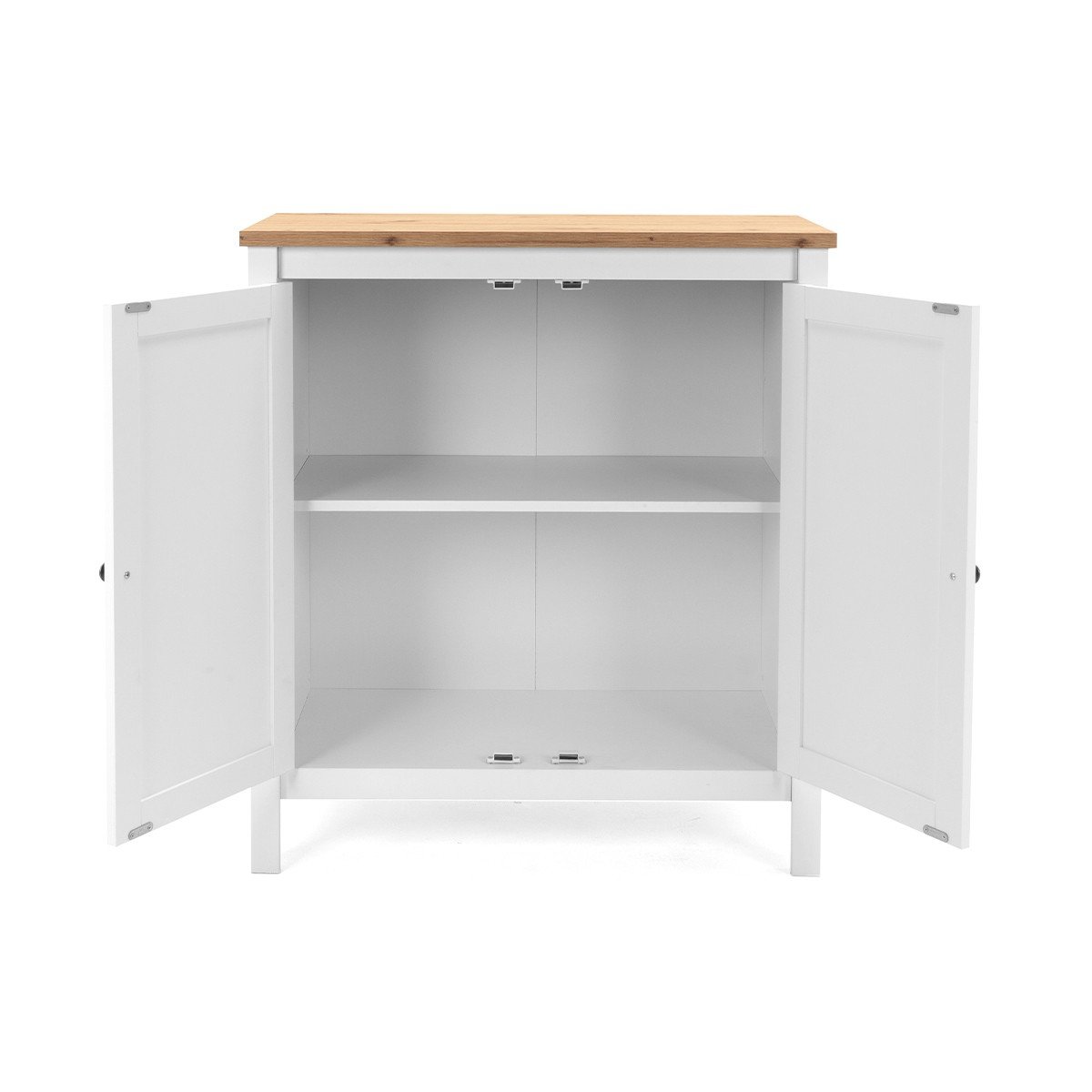 Buffet 2 portes L80 cm - Décor Blanc - BERGEN blanc, CALICOSY