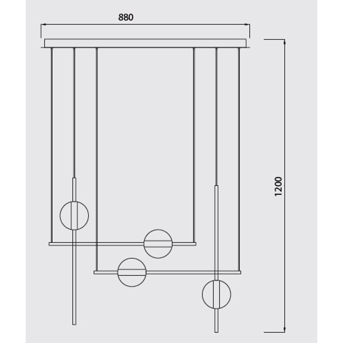 Suspension en métal design, CUBA noir, MANTRA