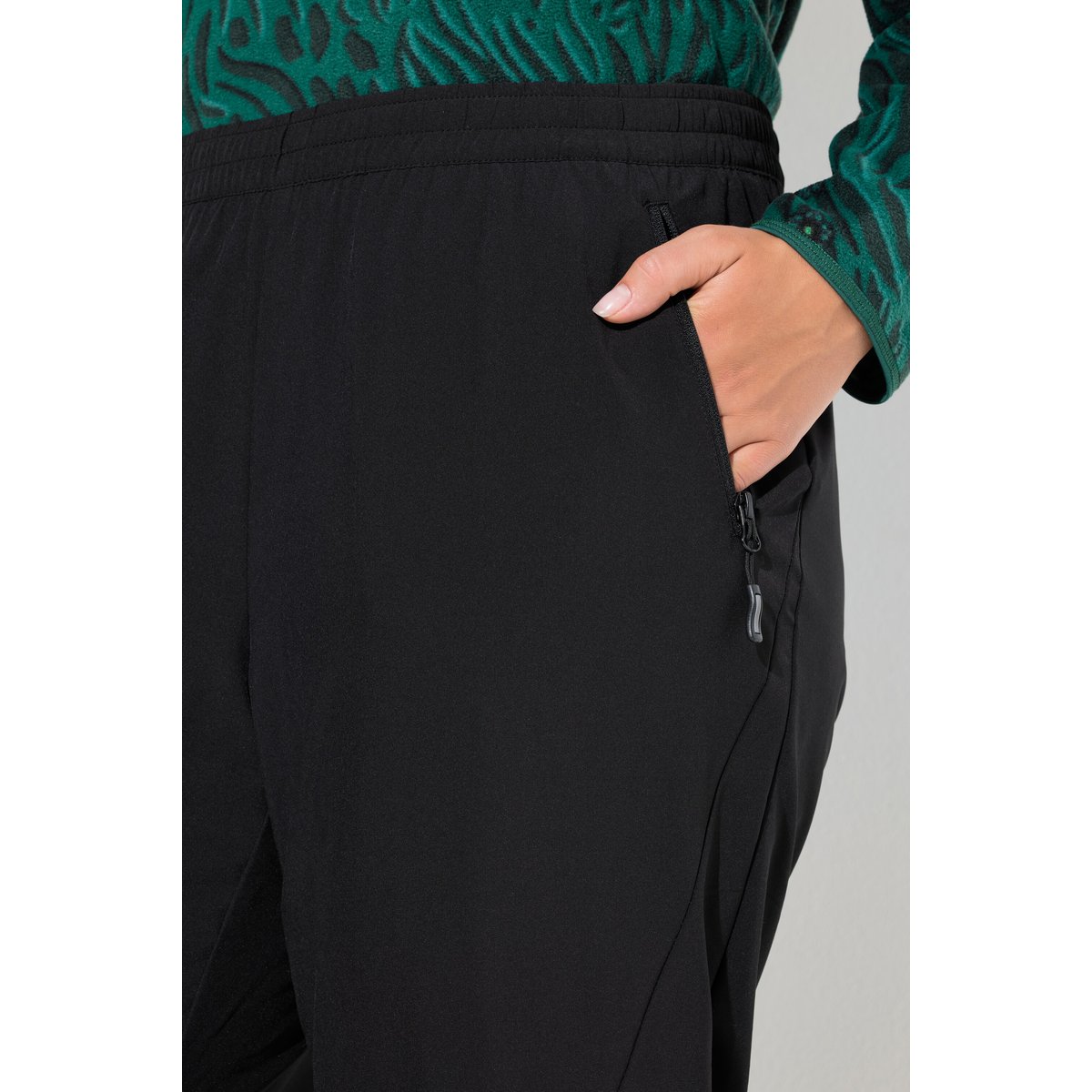 Pantalon technique jambe droite et taille noir, ULLA POPKEN