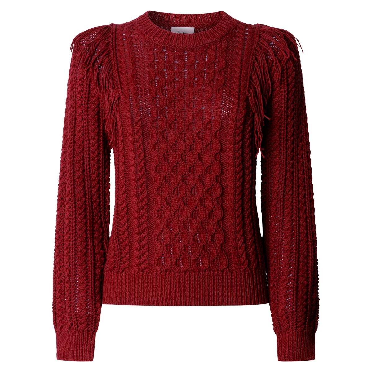 Pull Torsadé À Col Rond rouge baie, PEPE JEANS