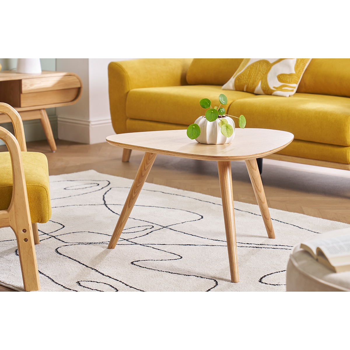 Table basse scandinave bois clair L69 cm ARTIK naturel, MILIBOO