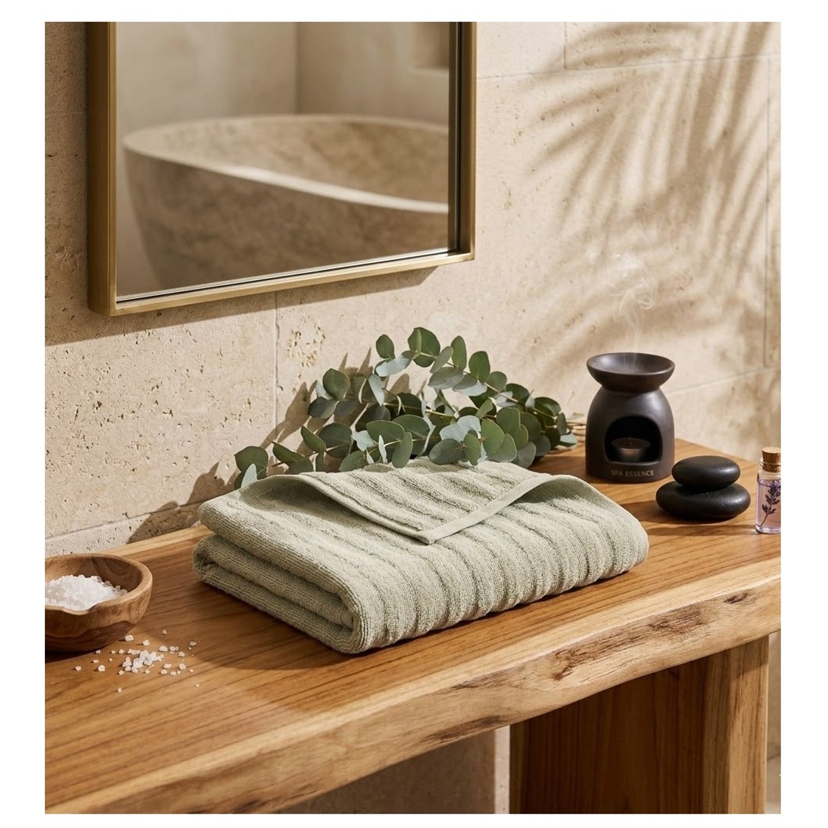 Serviette de toilette Collection Maia taupe, EDEN