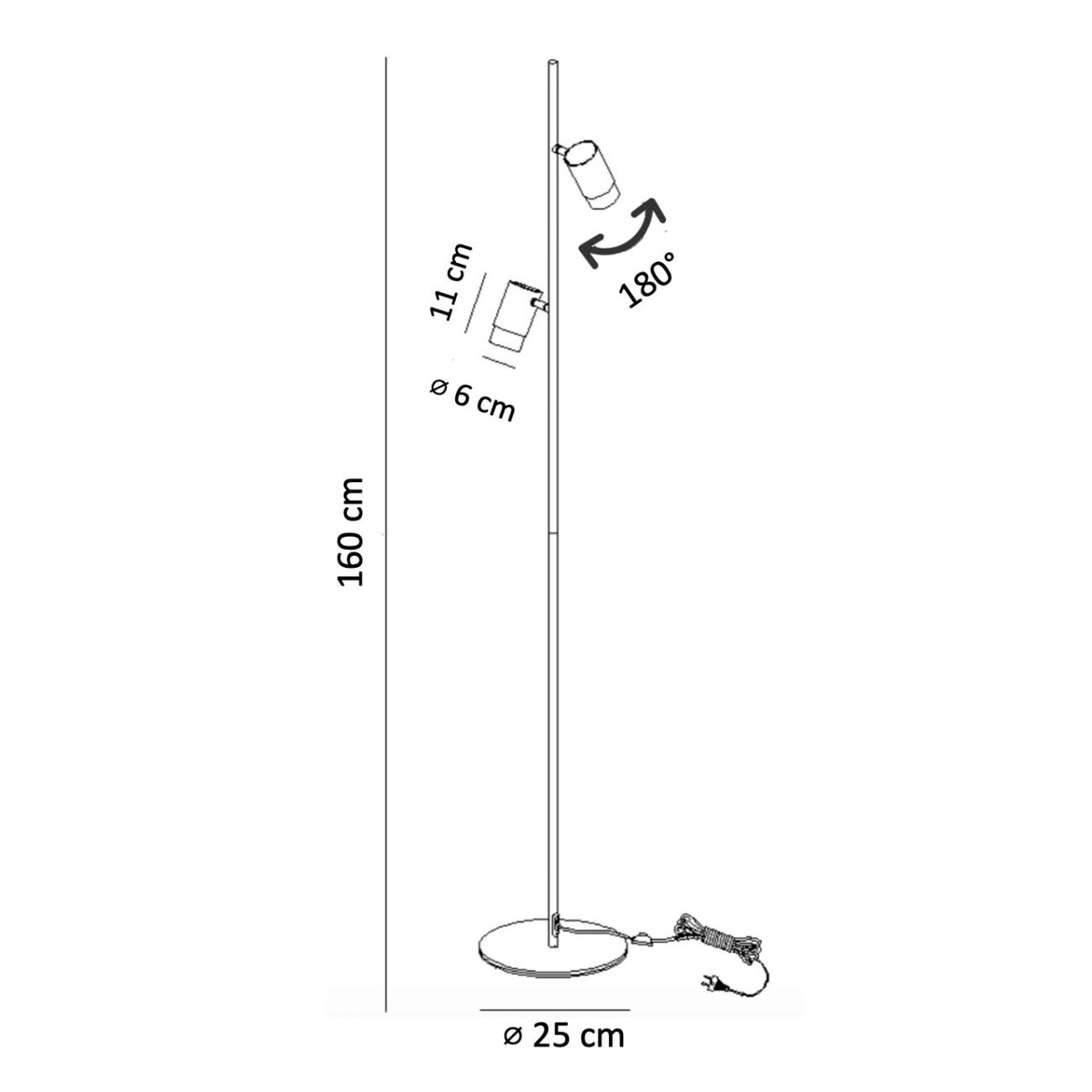 Lampadaire Multi Spot Moderne - ELYA blanc, KOSILUM
