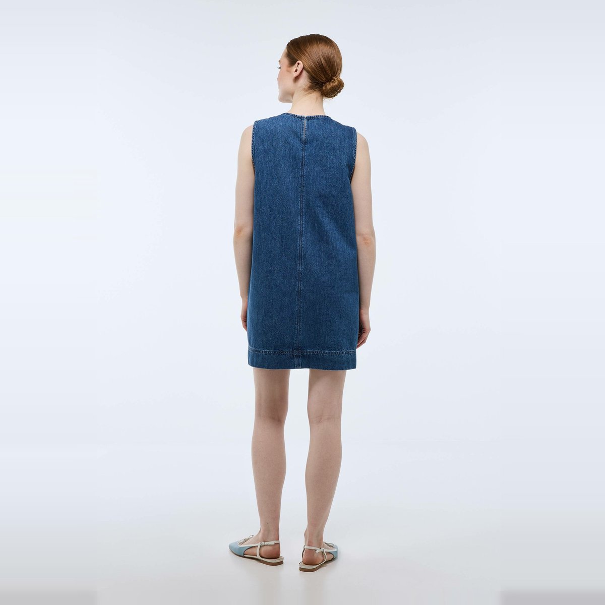 Robe courte en denim en coton BIO GOTS brut denim, MONOPRIX