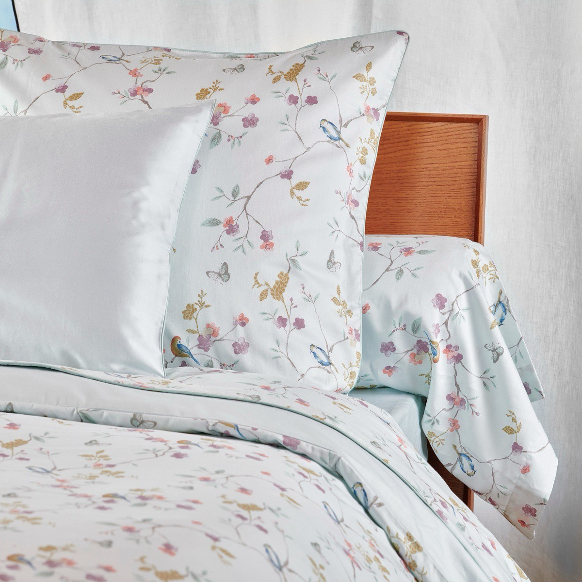 Housse De Couette Satin De Coton - JARDIN SUSPENDU nature, TRADITION DES VOSGES
