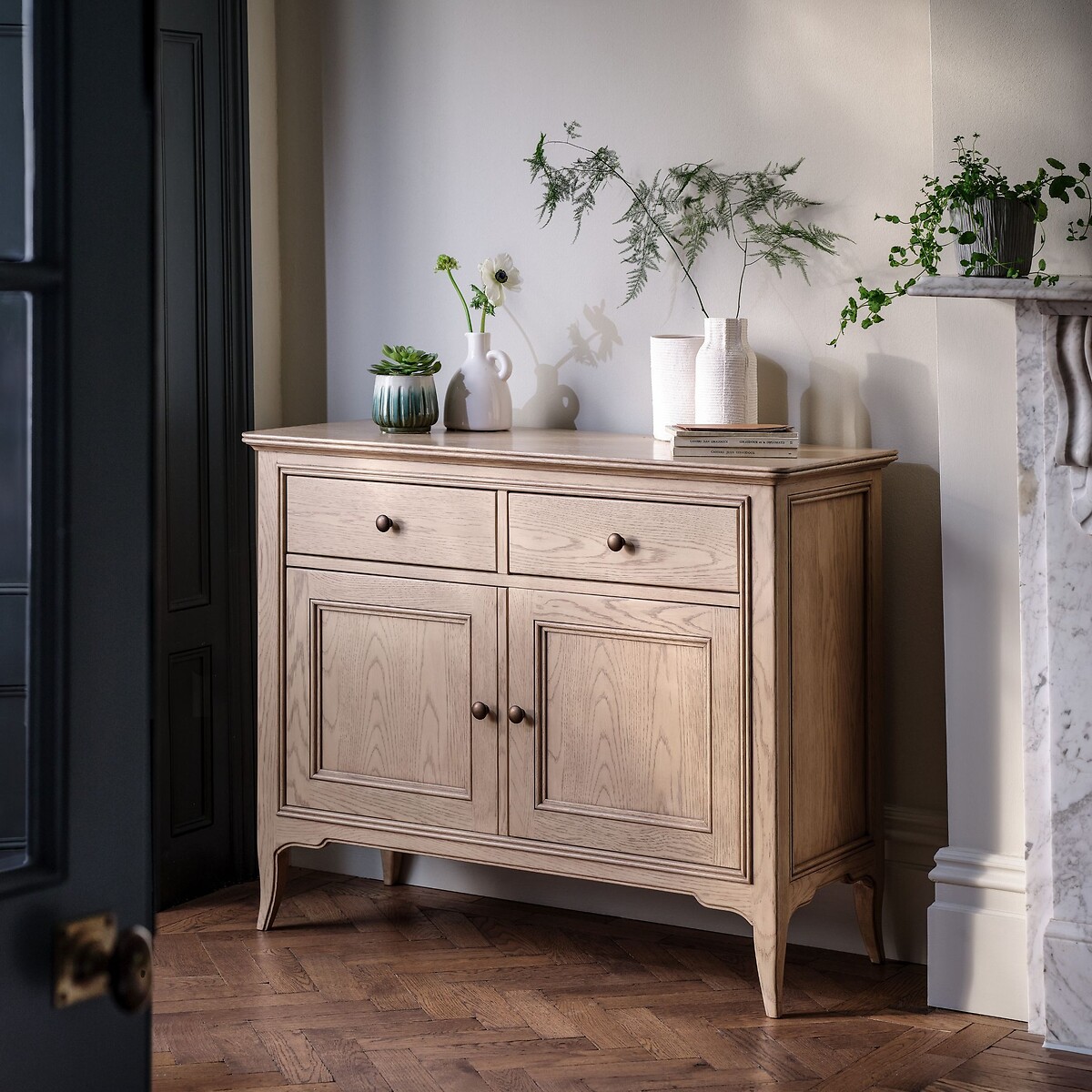 Toulon Oak 2 Door Sideboard light oak wood, WILLIS & GAMBIER