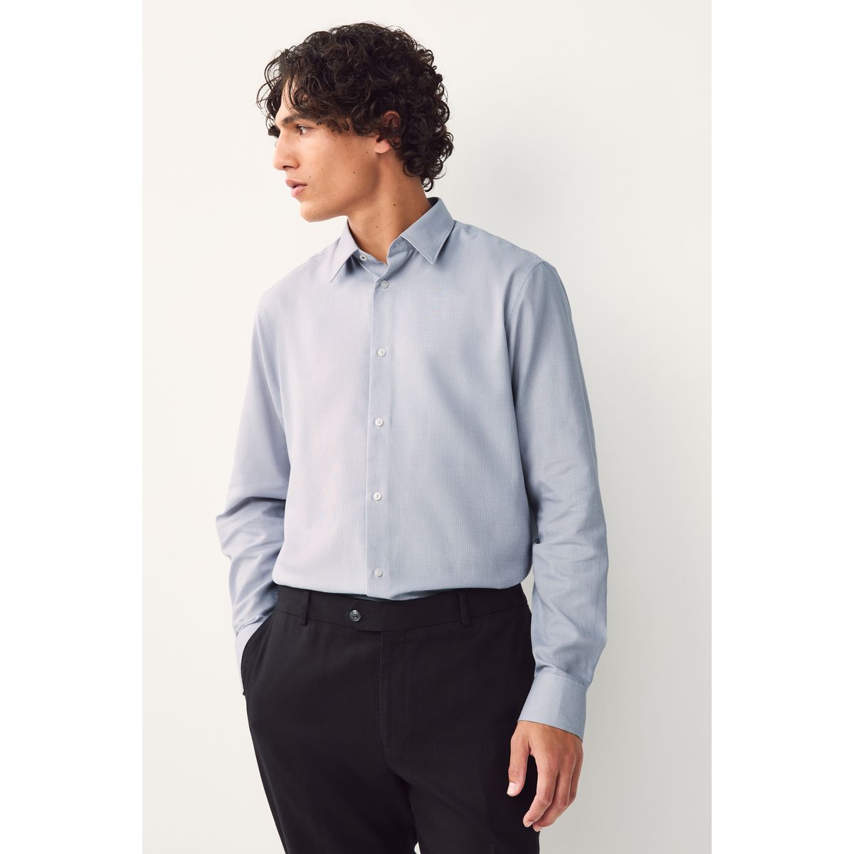 Chemise habillée à poignet simple, lot de 3 gris, NEXT