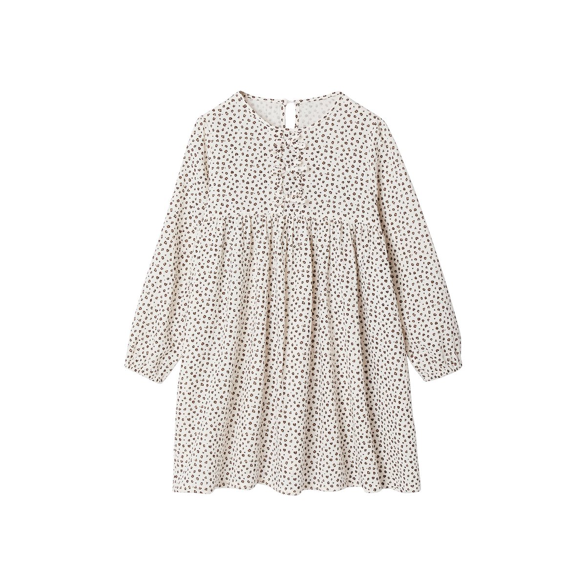 Robe en gaze de coton avec noeuds fantaisie écru, VERTBAUDET