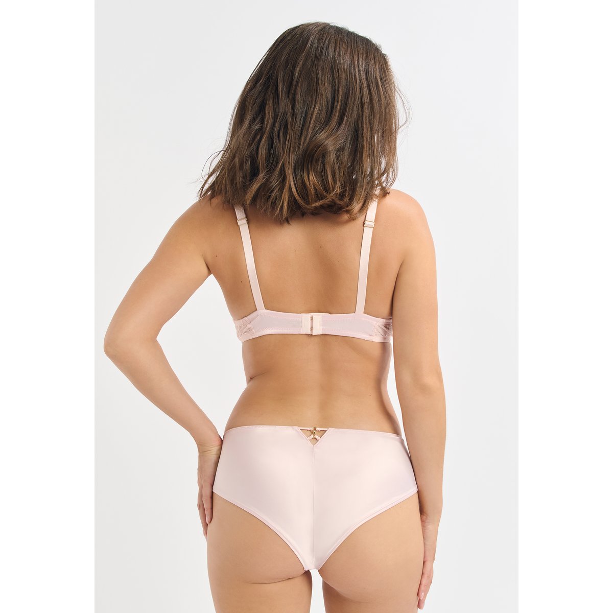 Soutien-gorge N.9 - Balconnet en broderie florale ENVOLEE rose poudre, ETAM