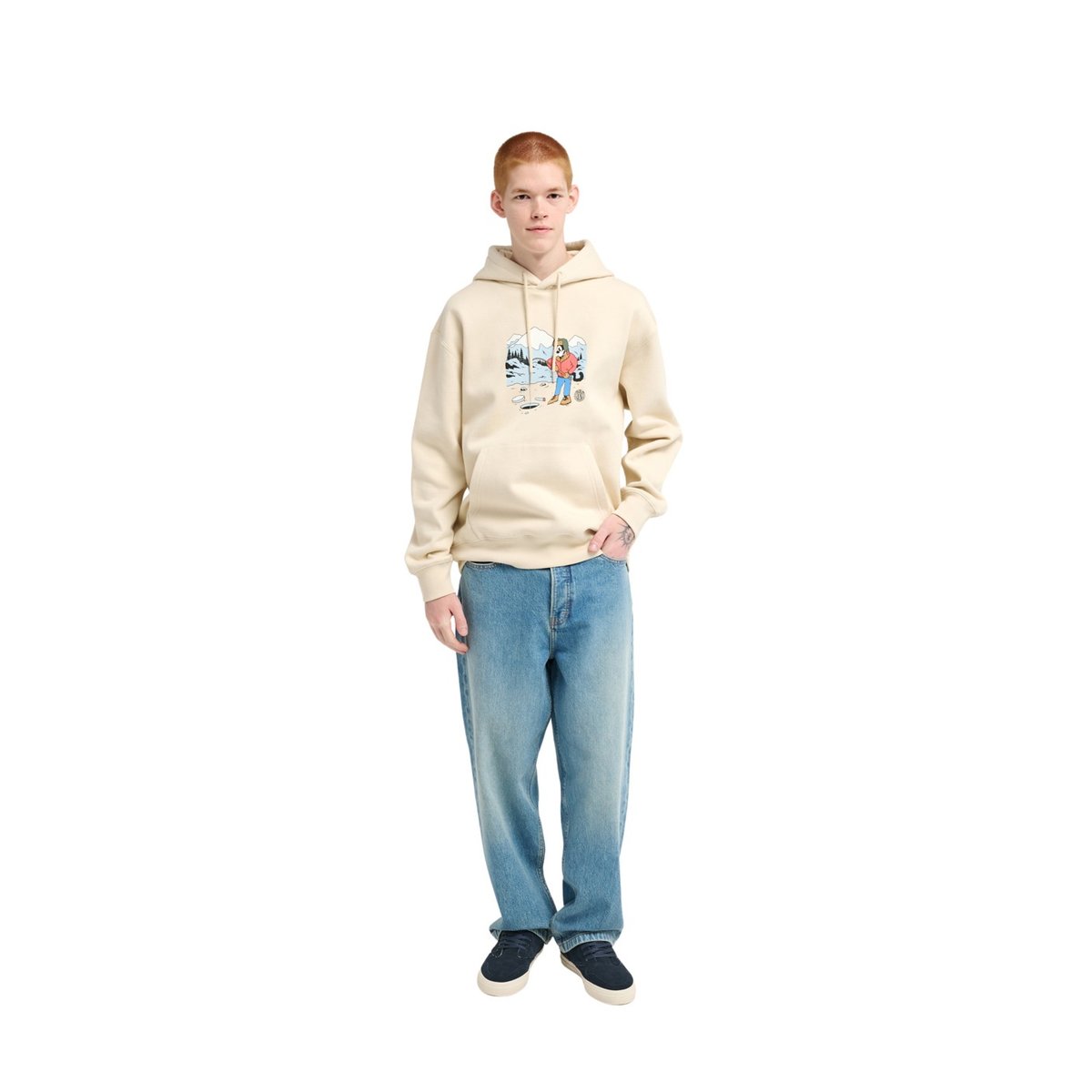 Sweat capuche ICE HOLE beige oat milk, ELEMENT