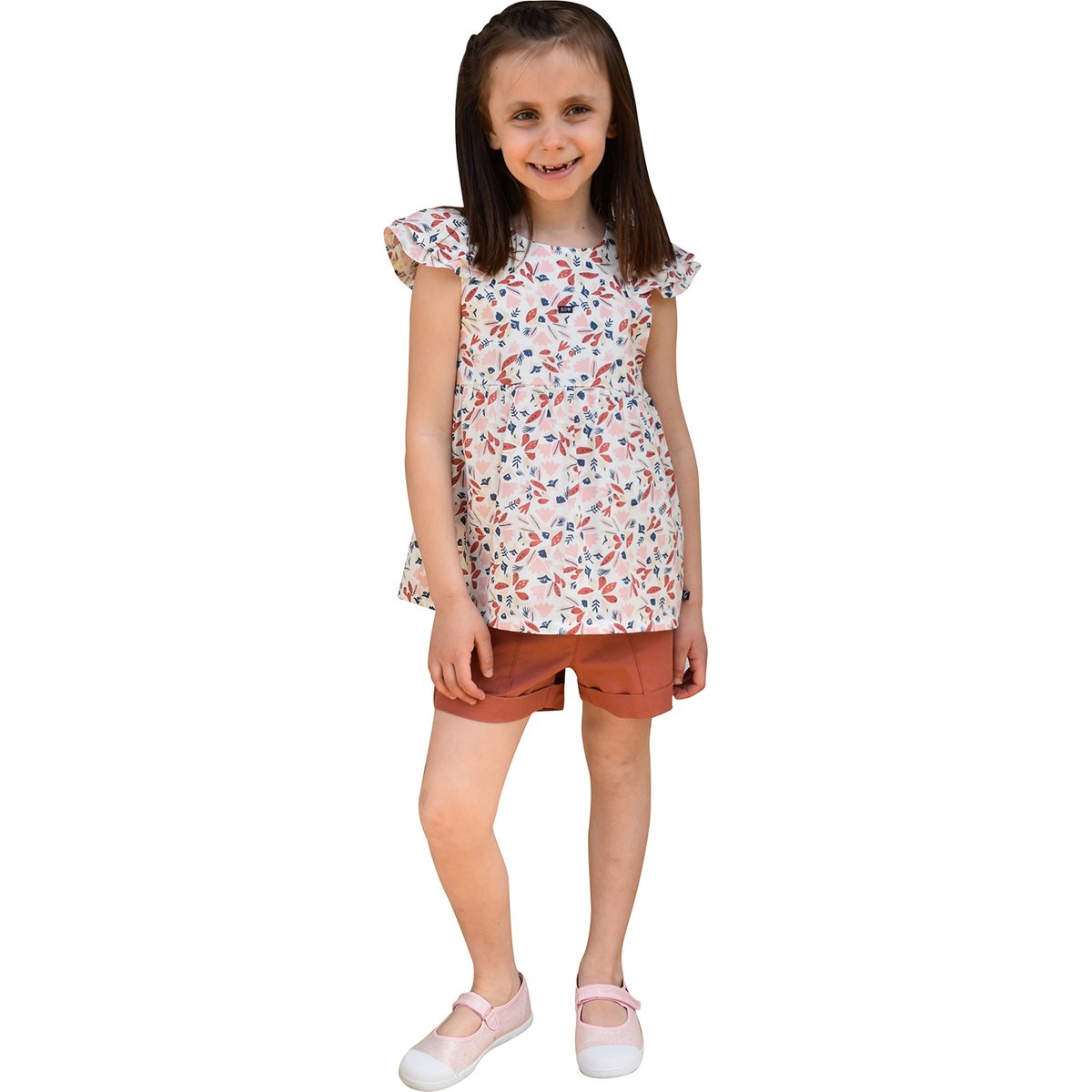 Short gardenia twill enfant marron, SUCRE D'ORGE