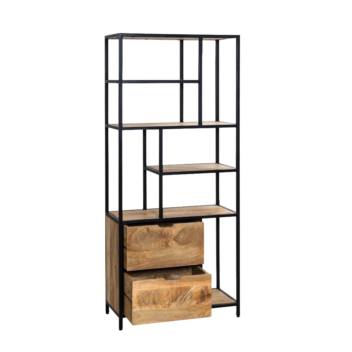 Etagère en bois de manguier et métal MAXENCE bois clair, MADE IN MEUBLES