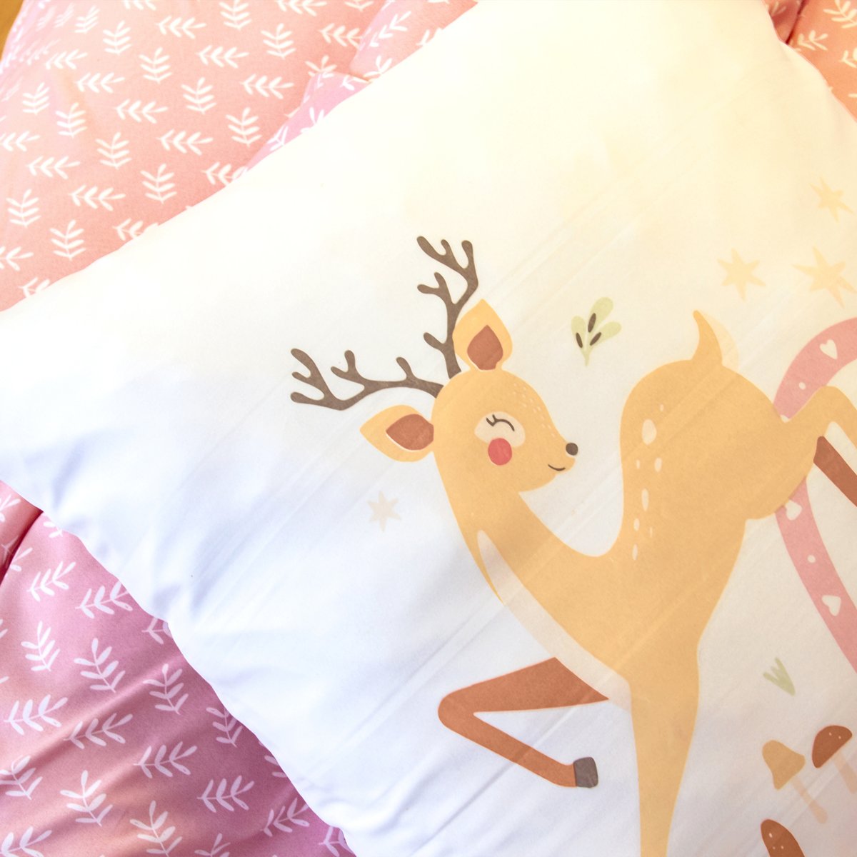Parure de lit enfant biche forêt blanc, COTE DECO