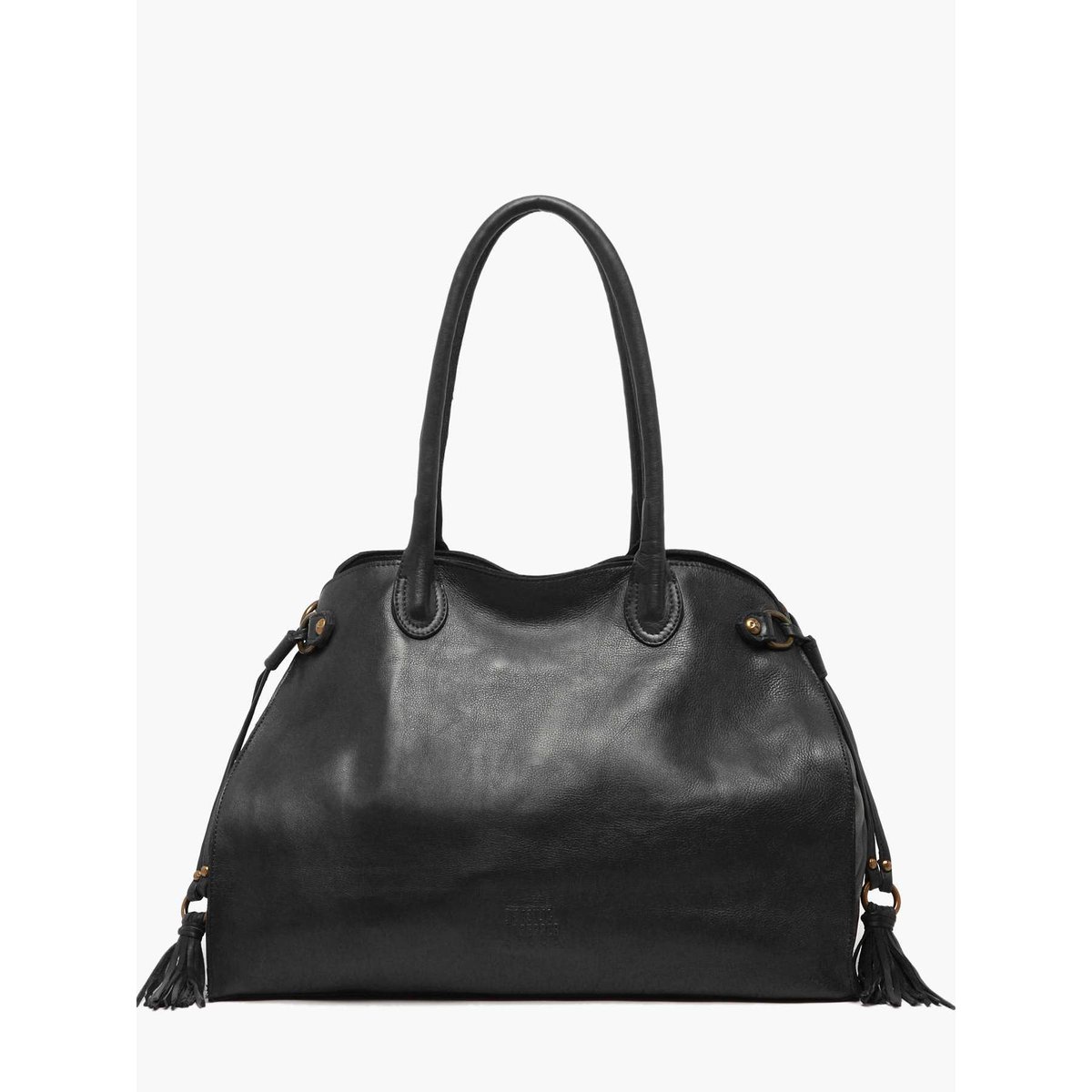 Sac porté épaule A4 Cow cuir black, BASILIC PEPPER