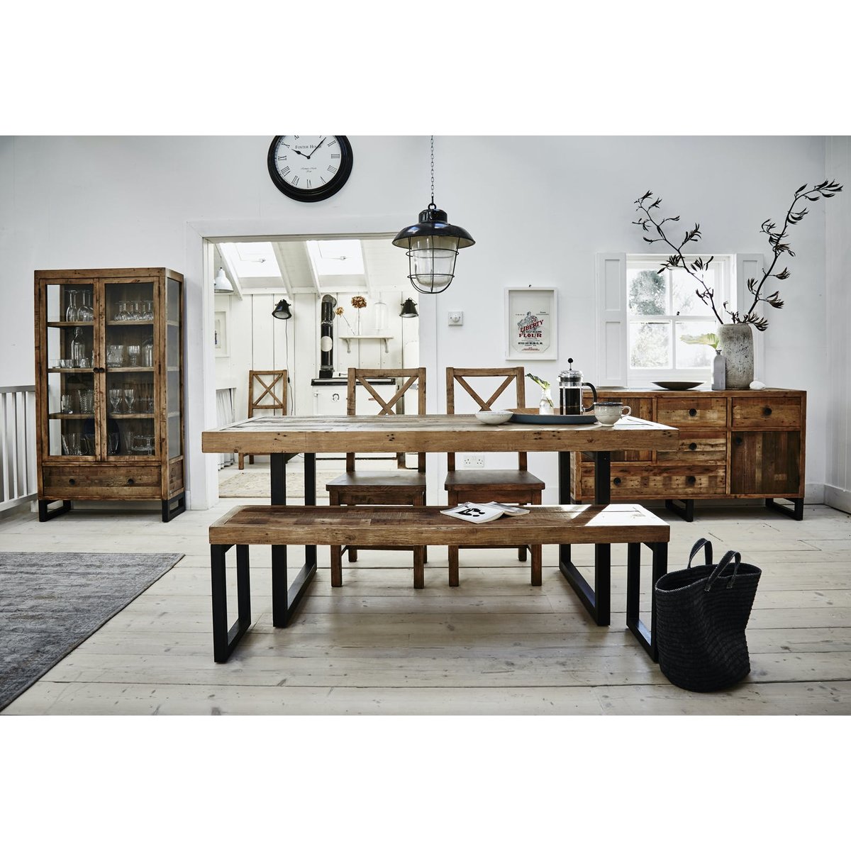 Table de repas extensible en bois recyclé 140/180 cm BRISBANE bois naturel, PIER IMPORT