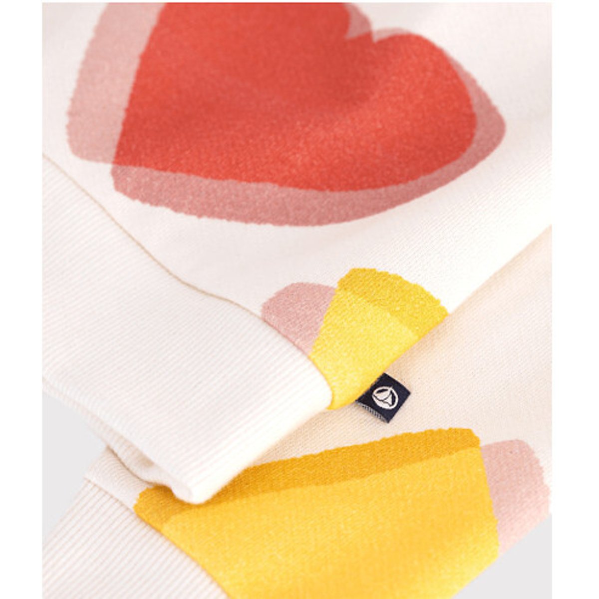 Sweat en coton, imprimé coeurs imprimé coeur, PETIT BATEAU